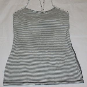 Lululemon Black and White Striped Bra Tank